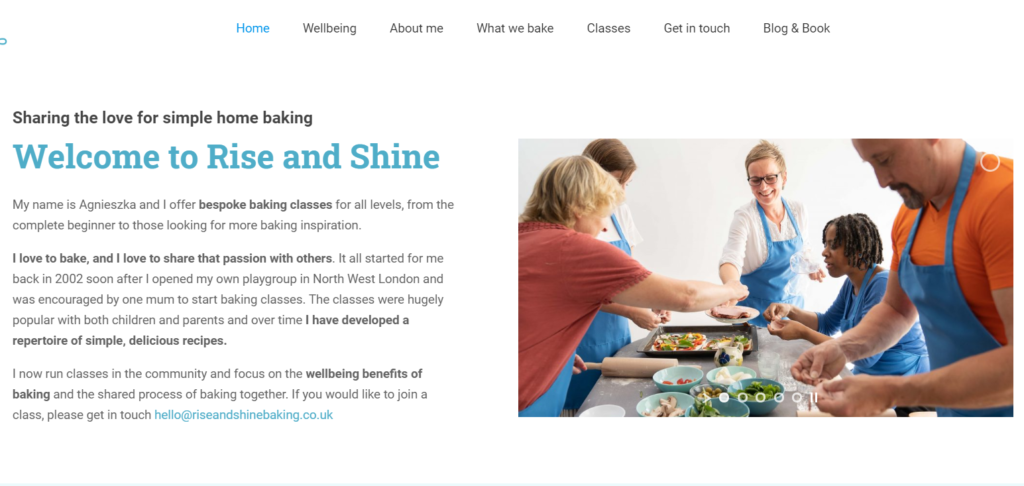 website small business in London baking classes