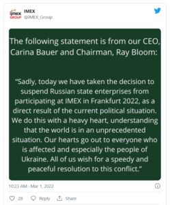 Russia banned IMEX Frankfurt eventprofs
