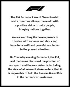 Russian Grand Prix 2022 Sochi 