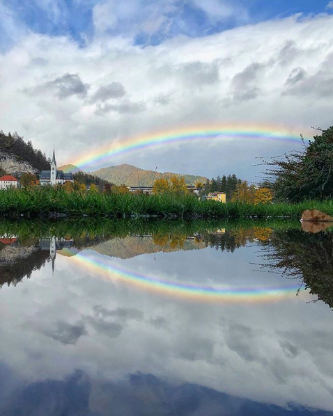 MICE blogger photographer events Bled Lake rainbow