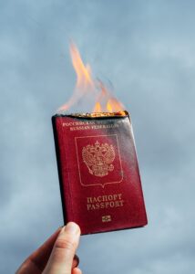 russians bur passports no war in Ukraine